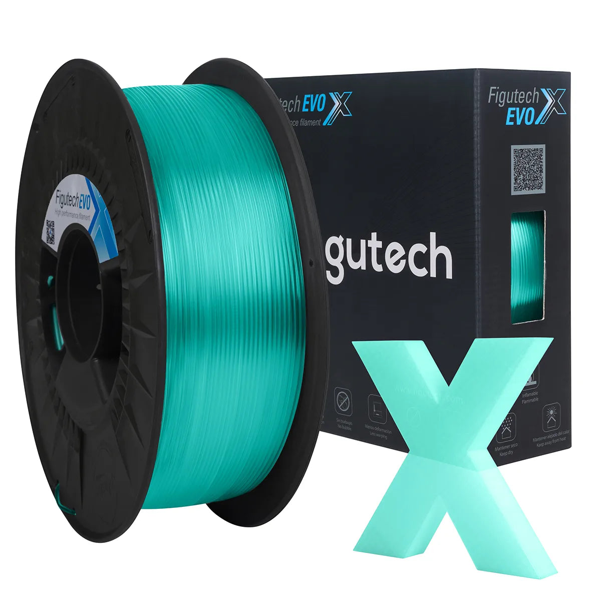 Filamento PETG Translucido Aguamarina | EVO-X 1.75mm 1kg