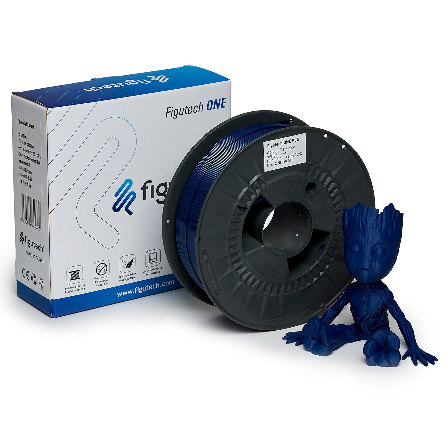 Filamento PLA Azul Oscuro - Figutech ONE 1.75mm 1kg