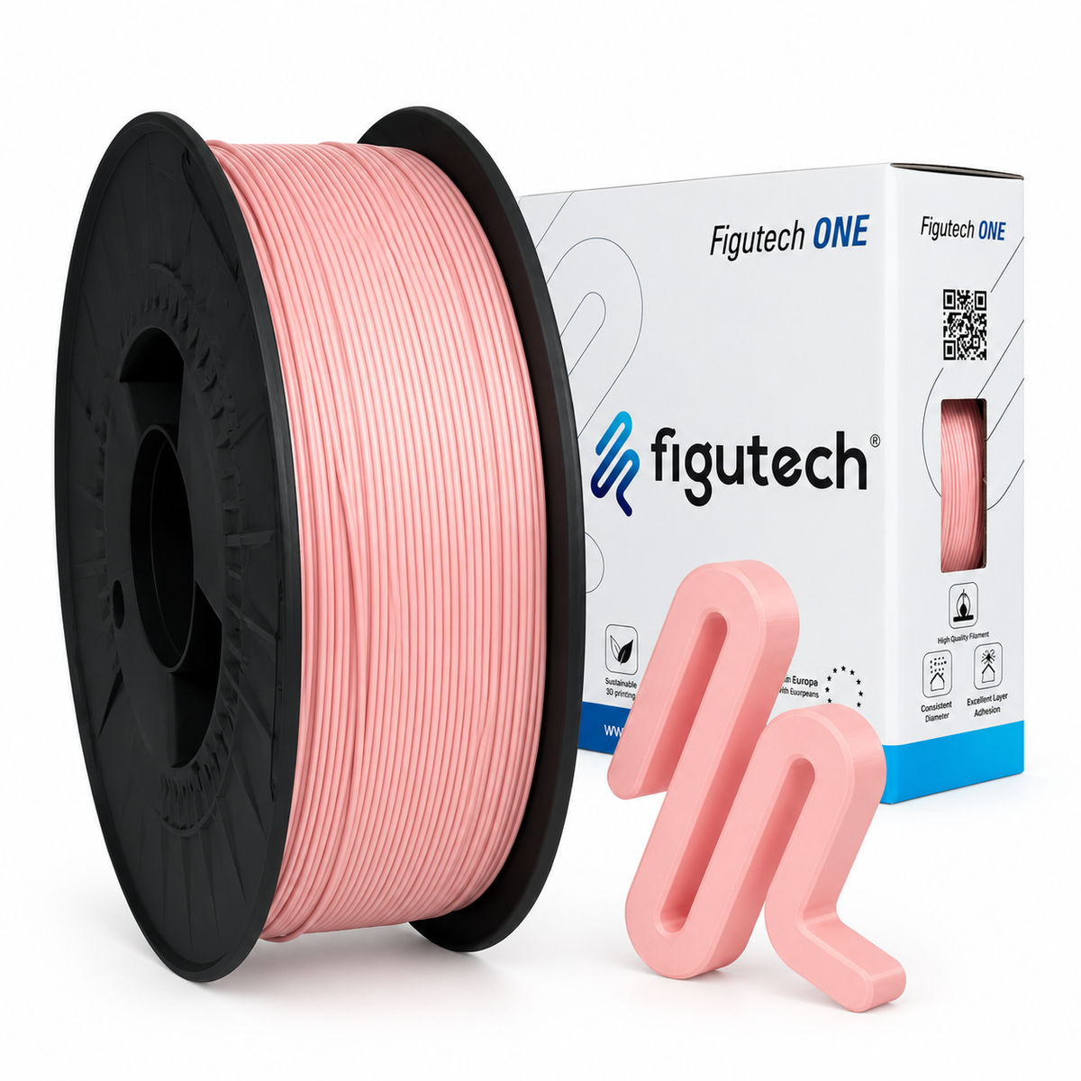 Filamento PLA Rosa Algodón - Figutech ONE 1.75mm 1kg