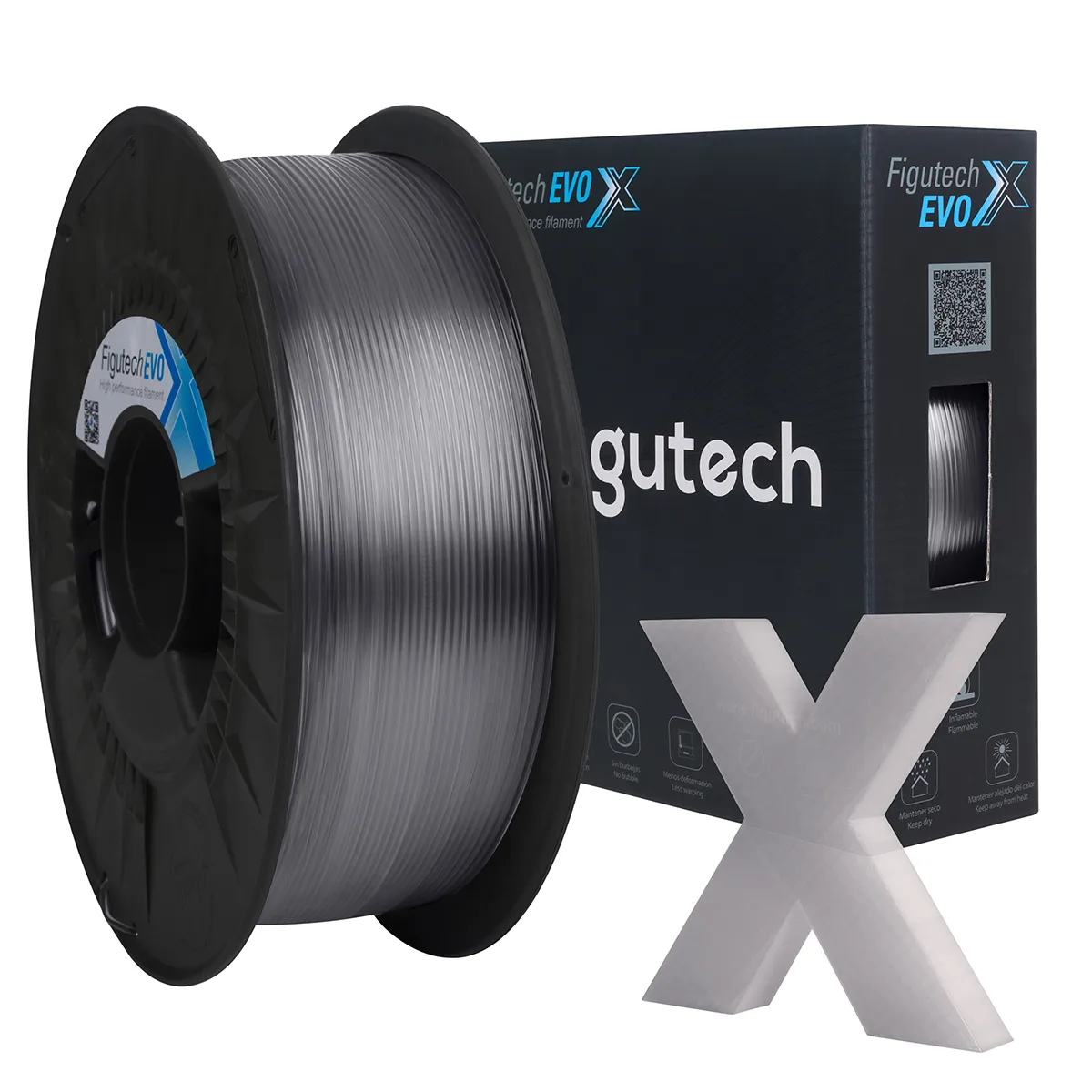 Filamento PETG Translucido Gris | EVO-X 1.75mm 1kg