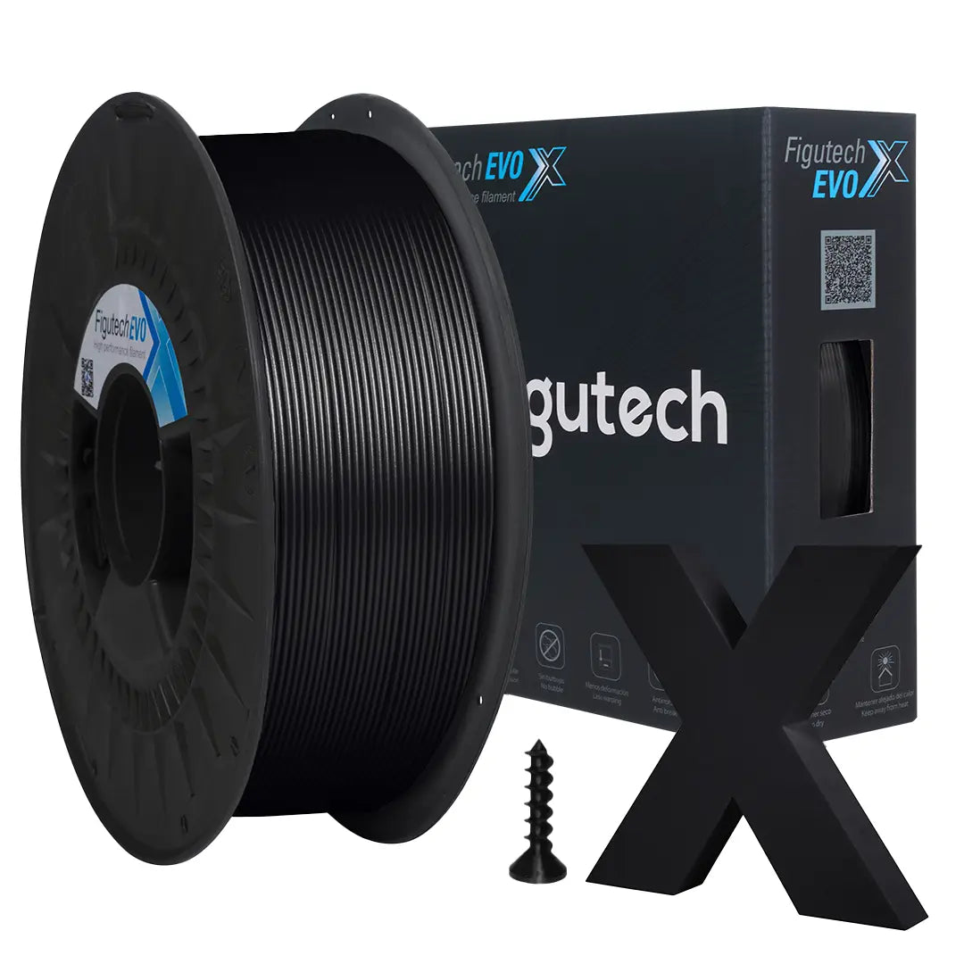Filamento PLA+ Negro - Figutech EVO-X Reforzado 1.75mm 1kg
