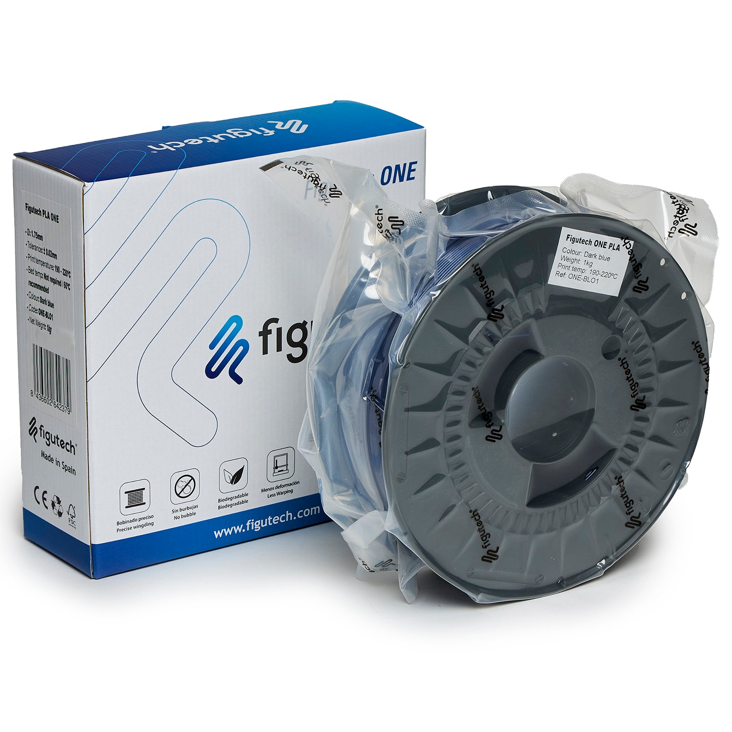 Filamento PLA Azul Oscuro - Figutech ONE 1.75mm 1kg