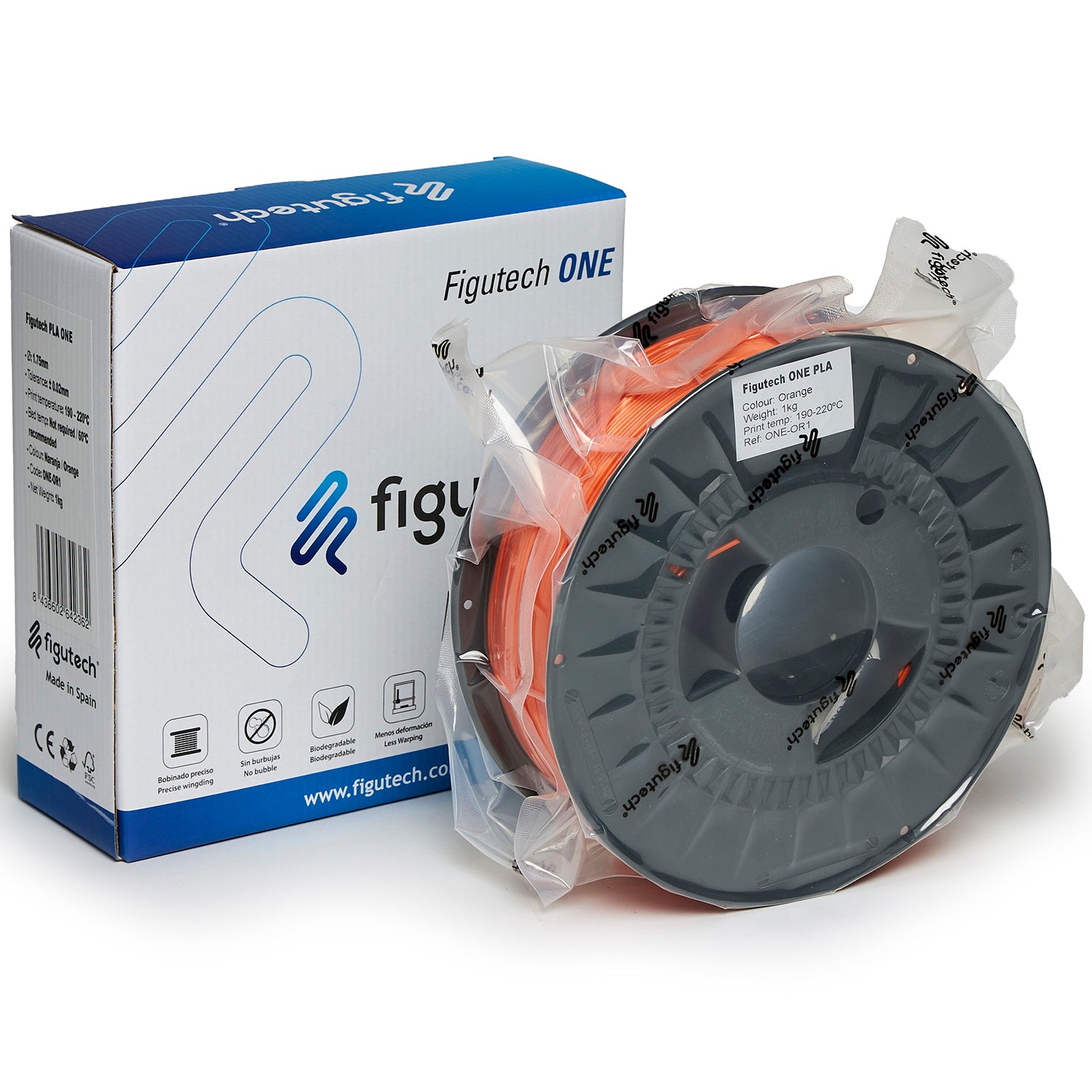 Filamento PLA Naranja - Figutech ONE 1.75mm 1kg