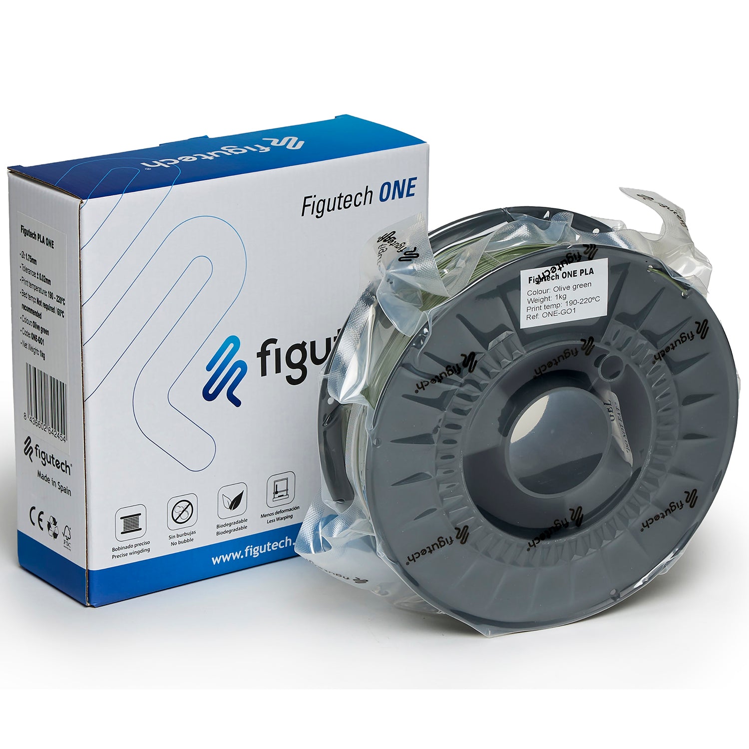 Filamento PLA Verde Oliva - Figutech One 1.75mm 1kg