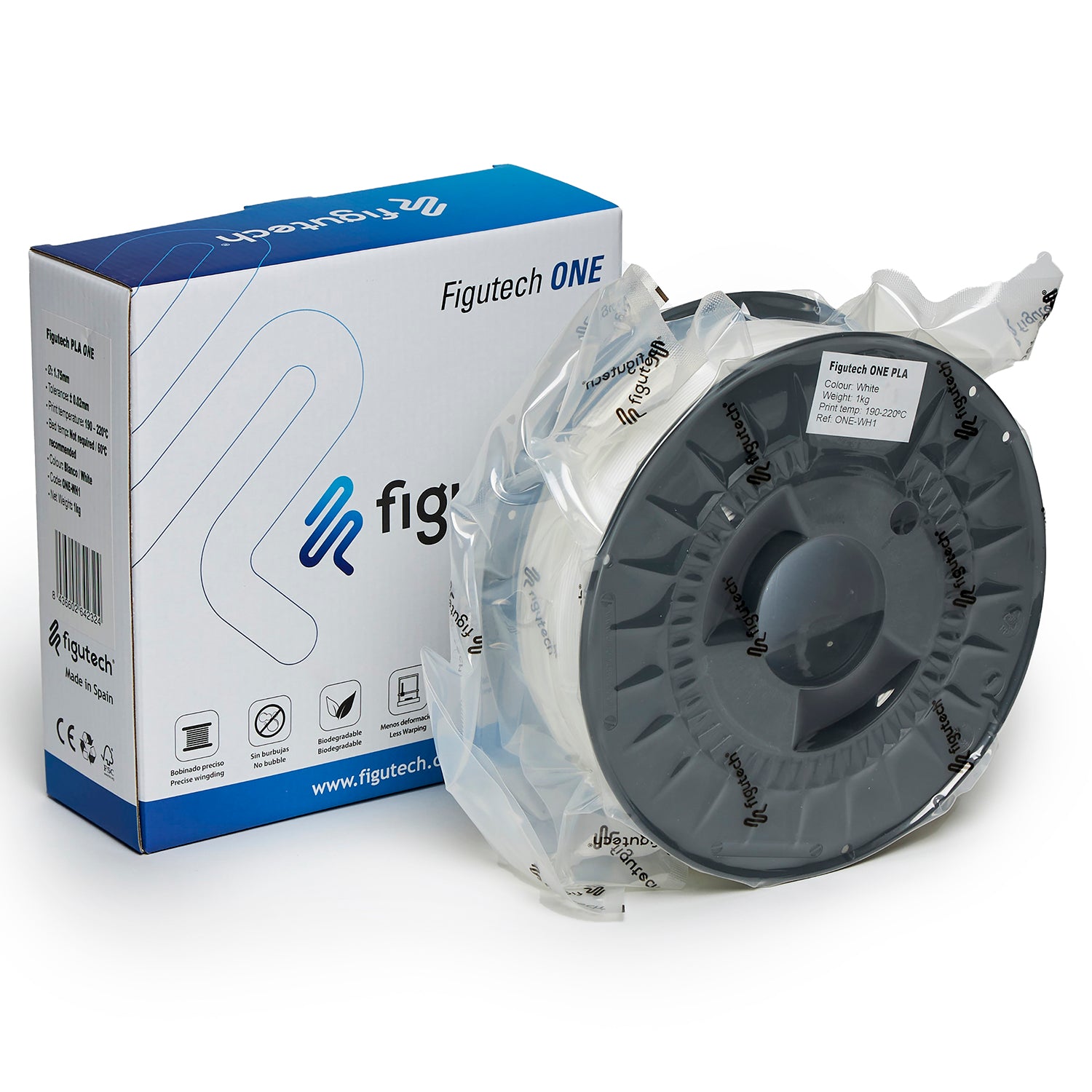 Filamento PLA Blanco - Figutech ONE 1.75mm 1kg