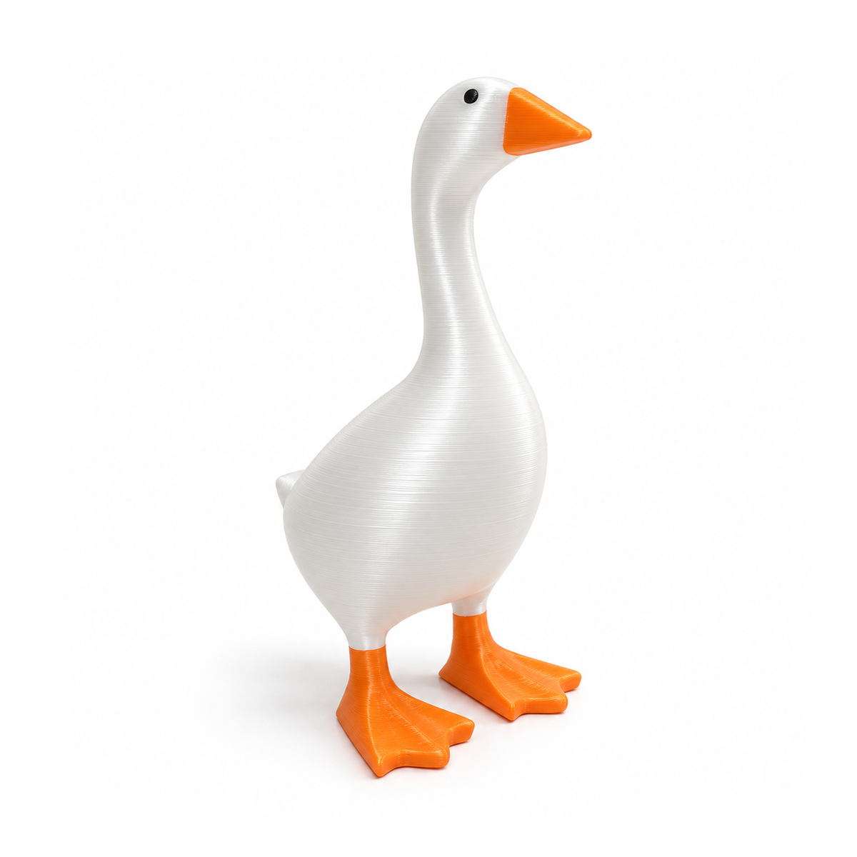 Oca decorativa impresa en 3D con PLA Silk Blanco de Figutech, acabado seda brillante