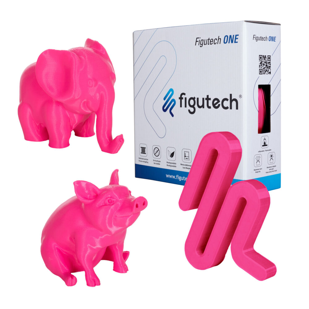 Filamento PLA premium color pink power rosa Figutech one figuras 3d